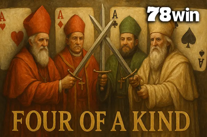 Hướng Dẫn Cách Chơi Poker Tại 78WIN – Từ Tân Thủ Đến Cao Thủ 7 Tứ Quý (Four of a Kind) mang lại cho bạn cơ hội chiến thắng gần như tuyệt đối